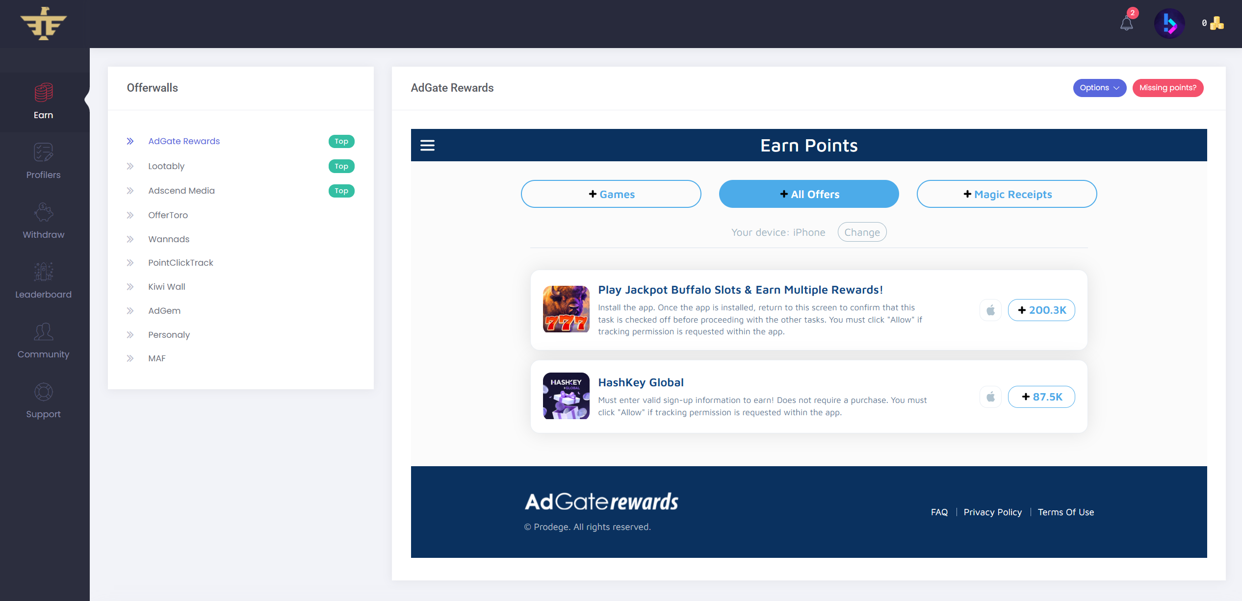 Idle Empire Website Screenshot
