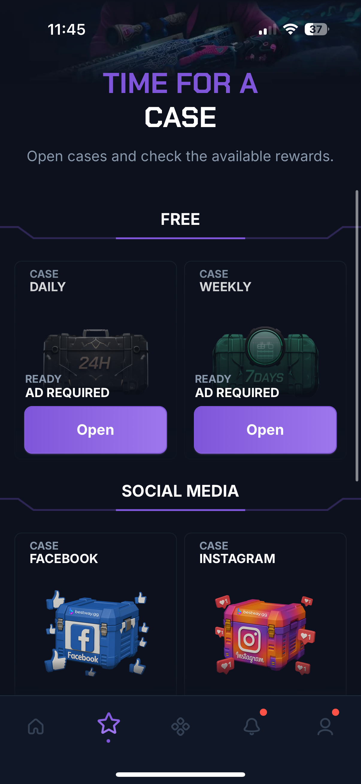 Daily & weekly free cases